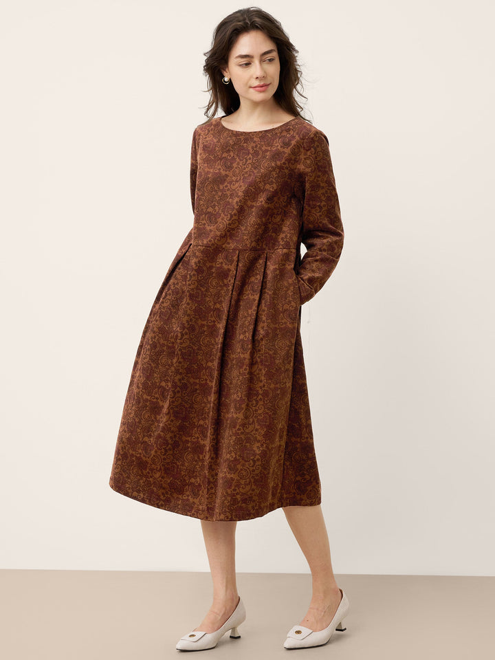 SENRI | Robe Midi Imprimée en Coton Bio