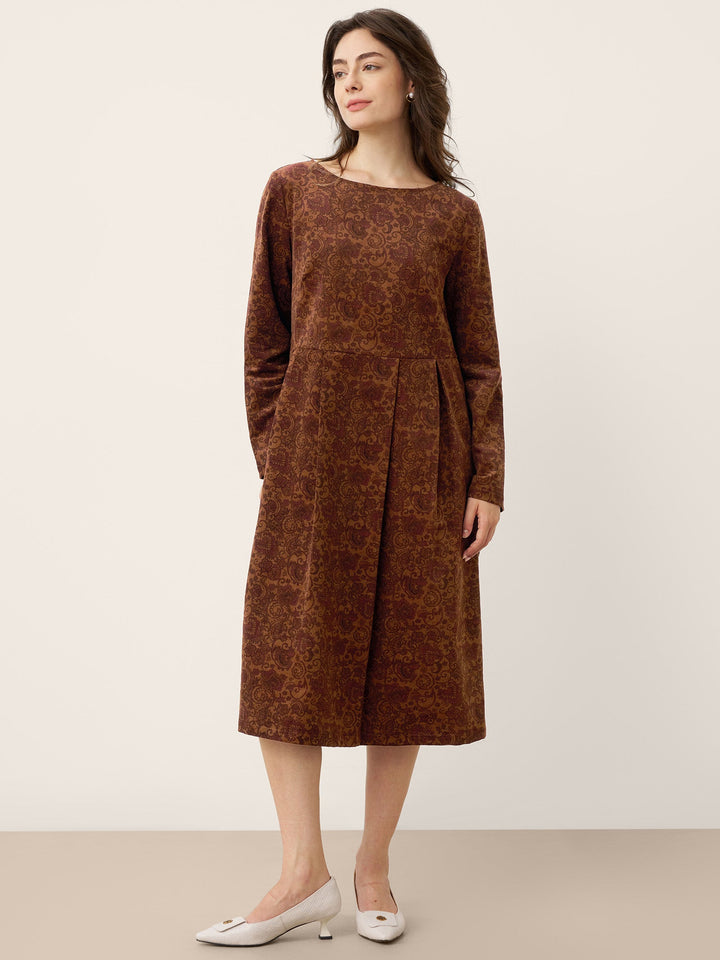 SENRI | Robe Midi Imprimée en Coton Bio