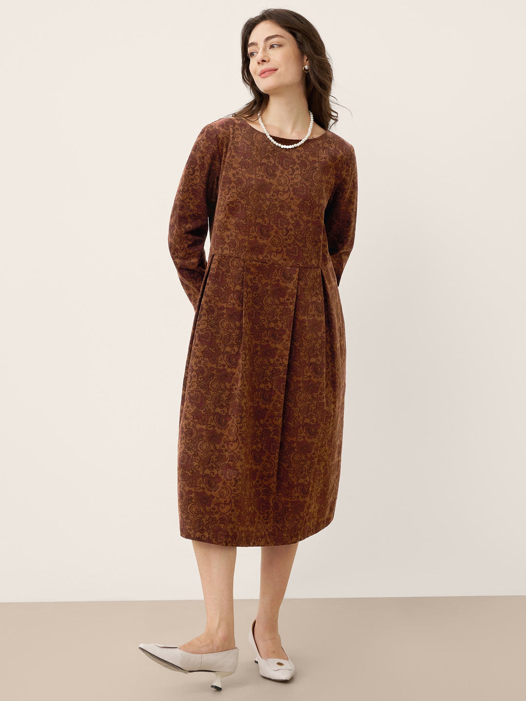 SENRI | Robe Midi Imprimée en Coton Bio