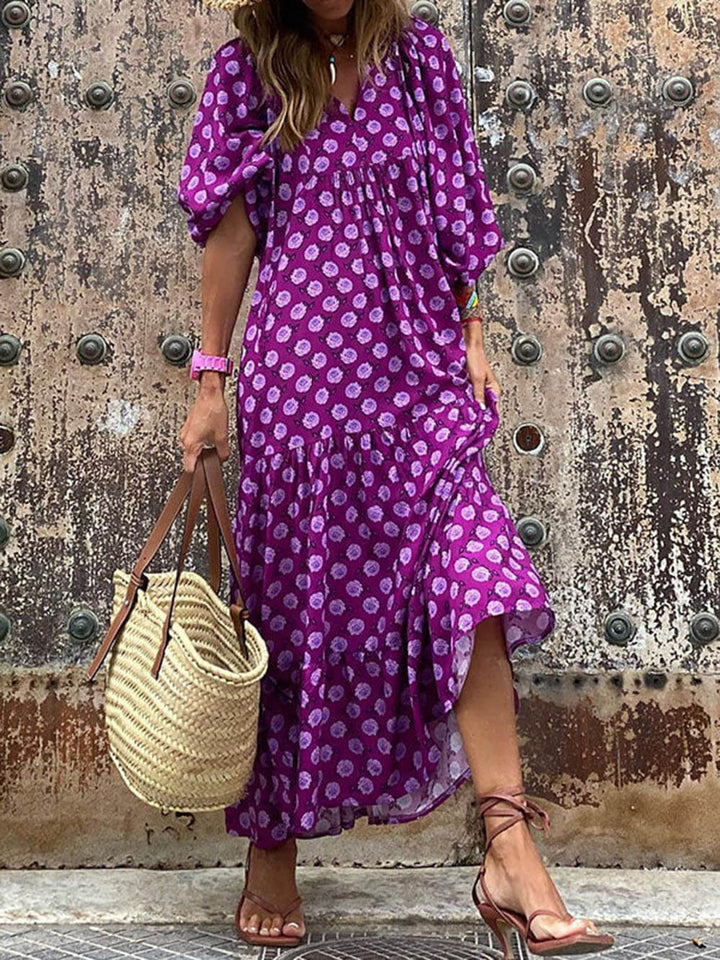 SENRI | Robe Maxi Bohème Imprimée