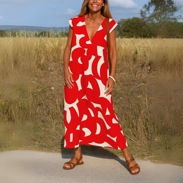 SENRI | Robe Élégante Valérie à Décolleté en V
