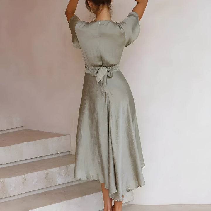 SENRI | Robe Midi Nouée Élégante Elina