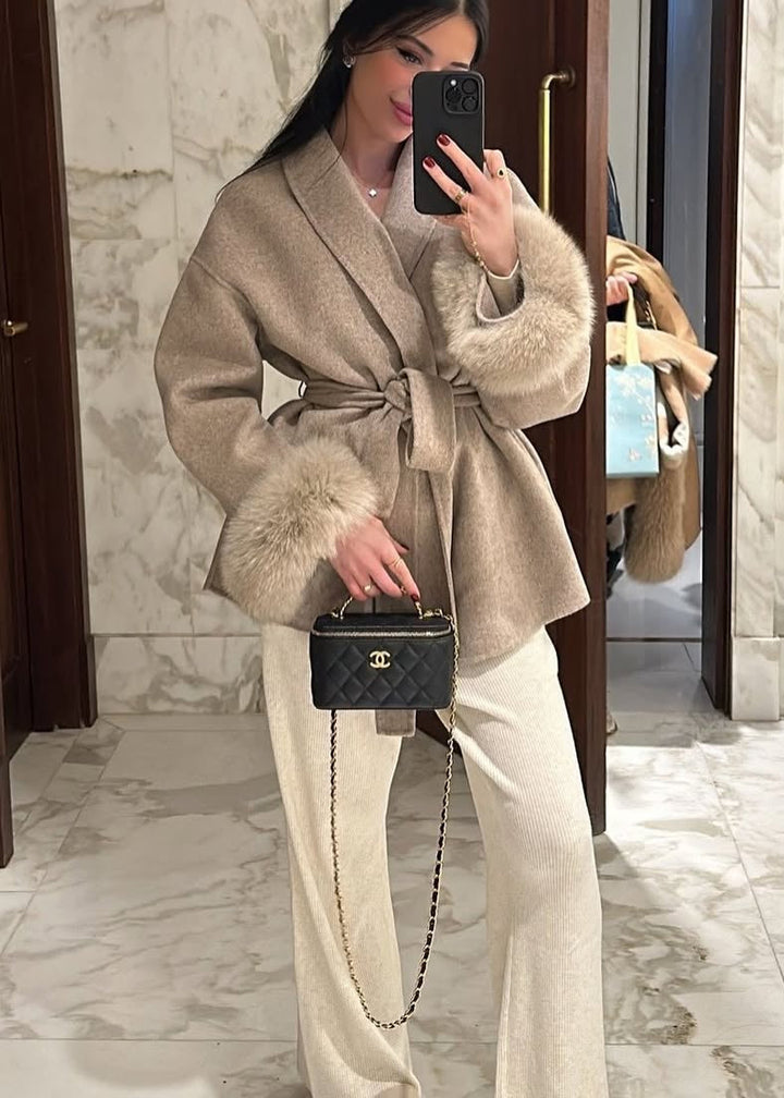 SENRI | Manteau Laine Élégant à Col Amovible