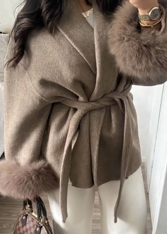 SENRI | Manteau Laine Élégant à Col Amovible