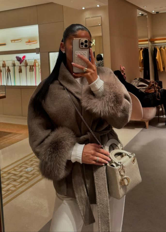 SENRI | Manteau Laine Élégant à Col Amovible