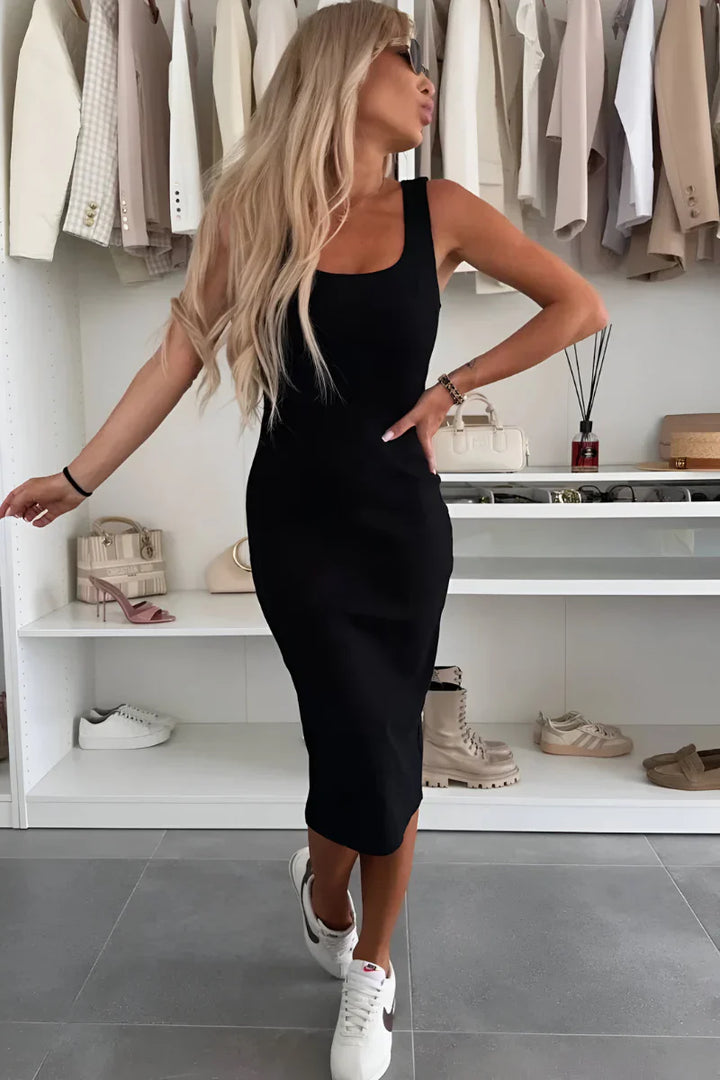 SENRI | Robe Midi Confortable avec Veste Assortie