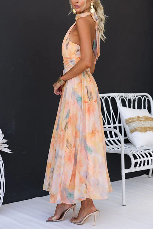 SENRI | Robe Maxi Aquarelle