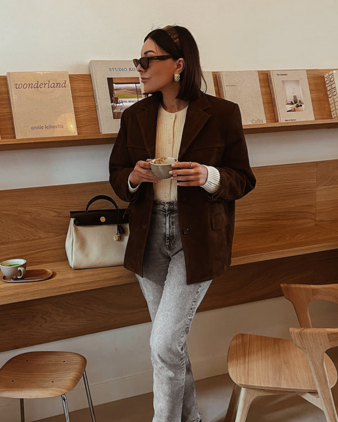 SENRI | Blazer Brun Élégant