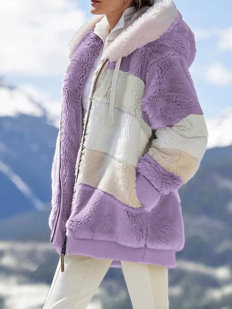 SENRI | Veste Colorblock Douillette