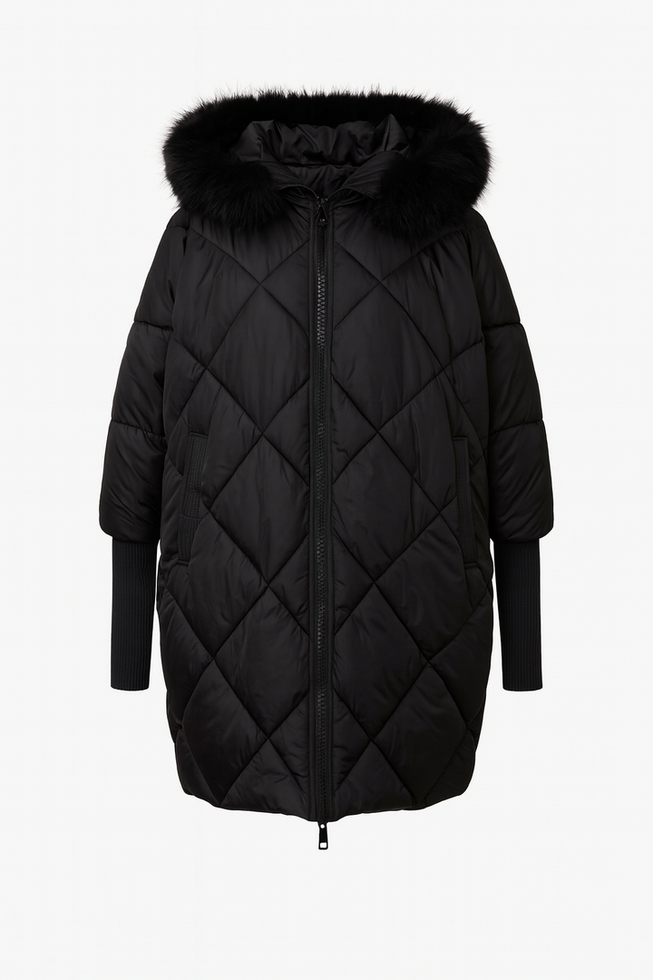 SENRI | Parka Midi avec Manches Tricotées
