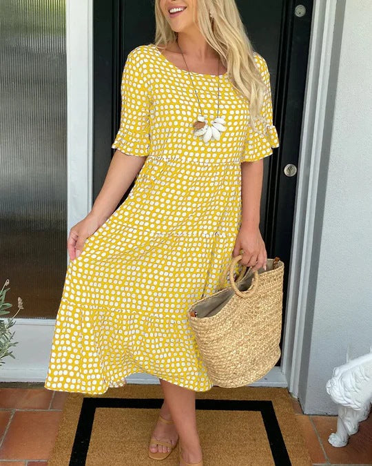 SENRI | Robe Midi Volants Décontractée Blythea