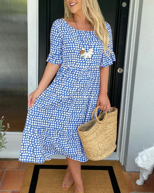 SENRI | Robe Midi Volants Décontractée Blythea