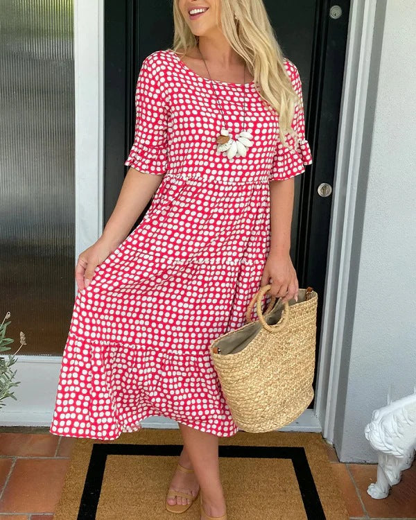 SENRI | Robe Midi Volants Décontractée Blythea