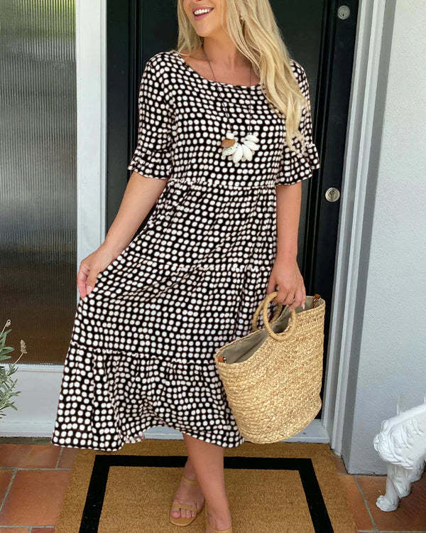 SENRI | Robe Midi Volants Décontractée Blythea