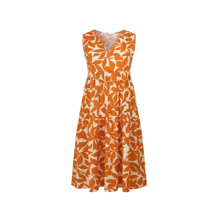 SENRI | Robe Midi à Motifs Feuillus