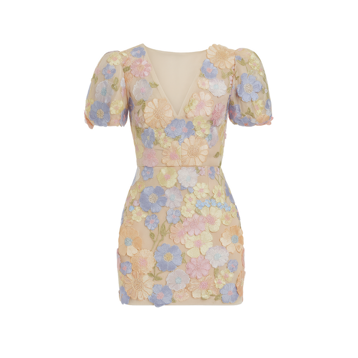 SENRI | Robe Fleurie Manche Ballon