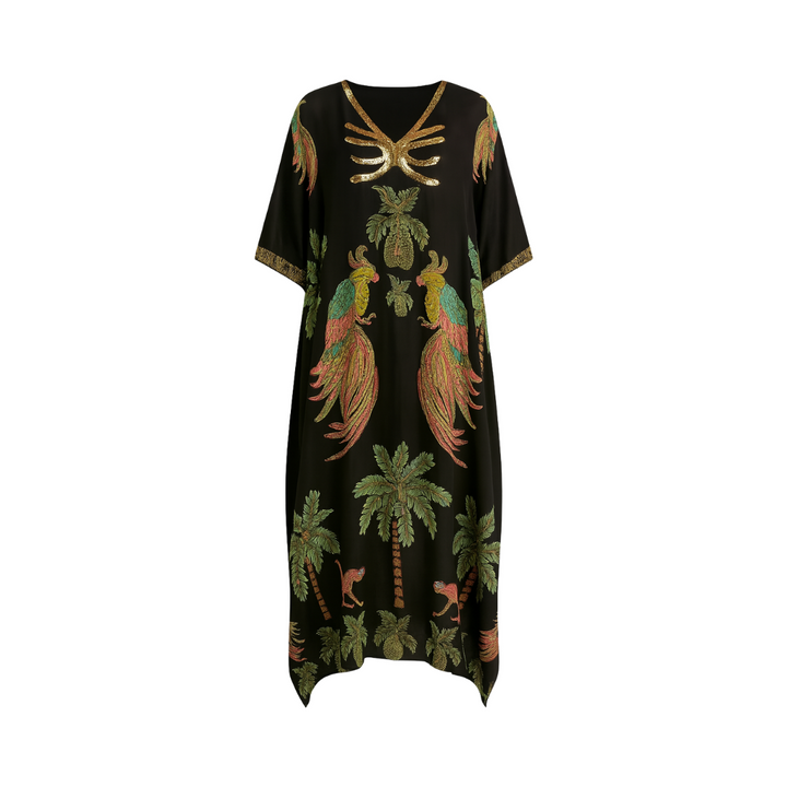 SENRI | Robe Kaftan Élégance Tropicale