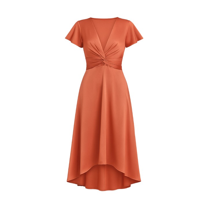 SENRI | Robe Midi Nouée Élégante Elina
