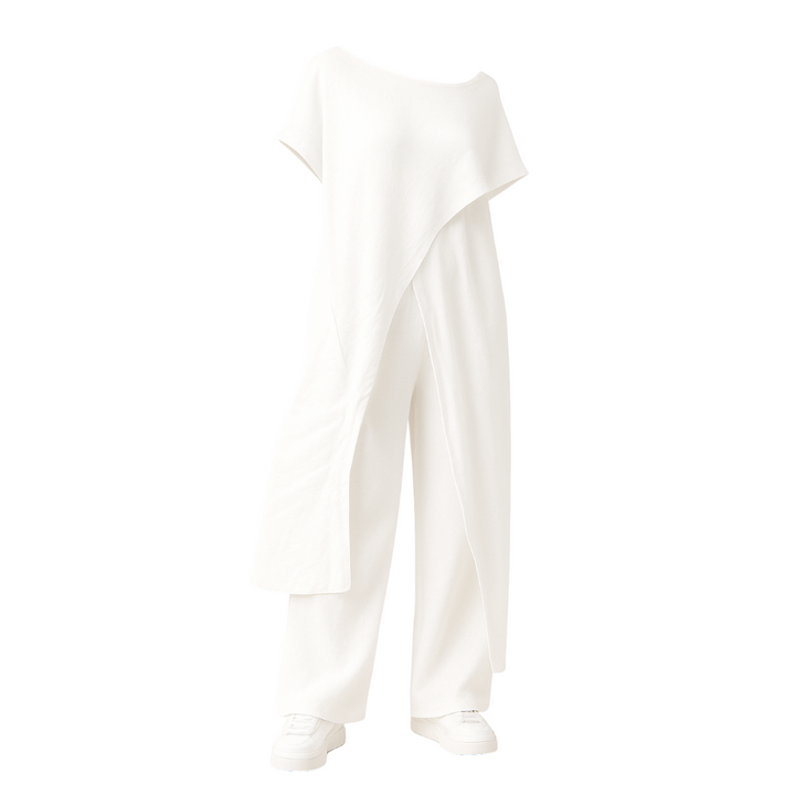 SENRI | Ensemble Uni Top Épaules Dénudées et Pantalon