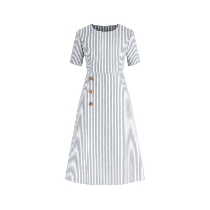 SENRI | Robe Midi Coton Rayée