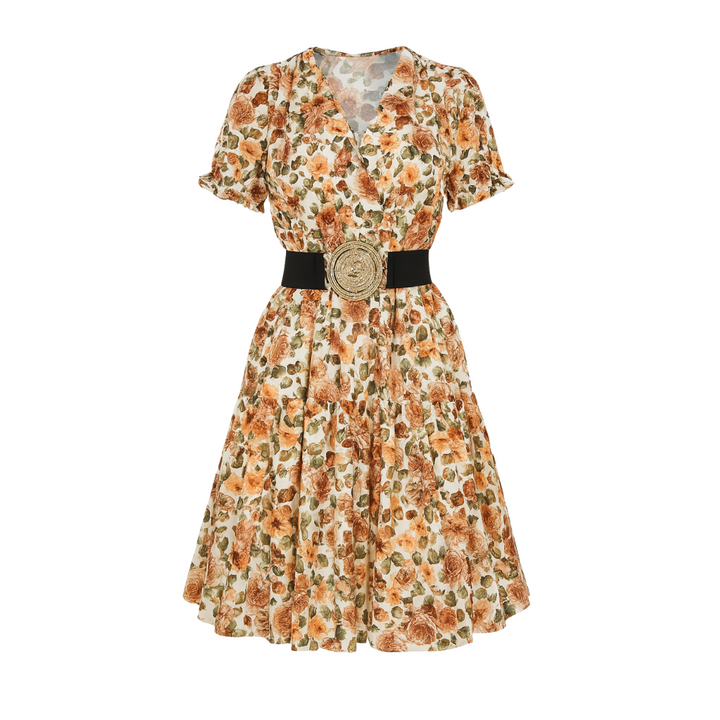 SENRI | Mini Robe Fleurie à Col V