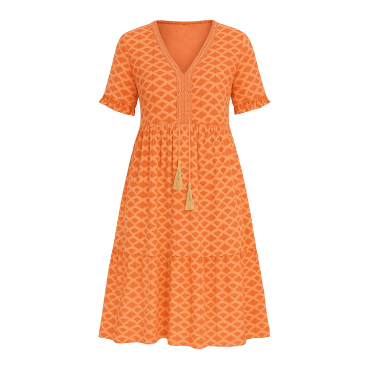 SENRI | Robe Midi Confortable à Coupe Lâche et Col V