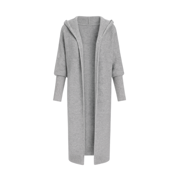SENRI | Gilet Long à Capuche Tricoté