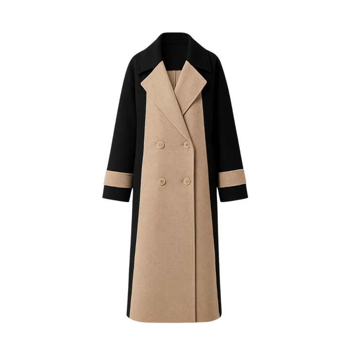 SENRI | Manteau Long Bicolore en Laine