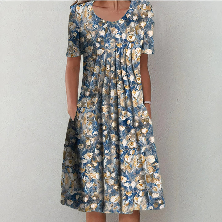 SENRI | Robe Midi Fleurie avec Poches