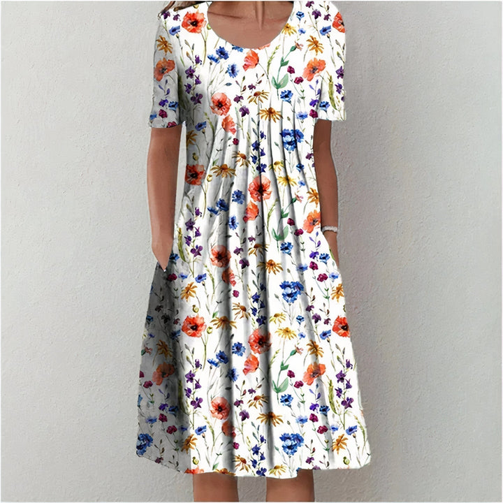 SENRI | Robe Midi Fleurie avec Poches