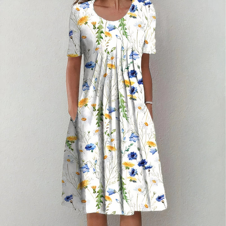 SENRI | Robe Midi Fleurie avec Poches
