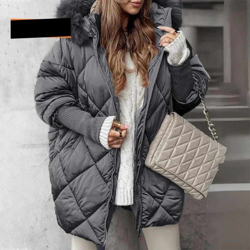 SENRI | Parka Midi avec Manches Tricotées