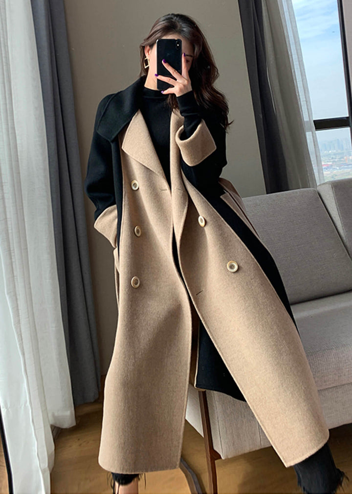 SENRI | Manteau Long Bicolore en Laine