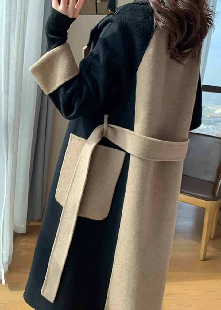 SENRI | Manteau Long Bicolore en Laine