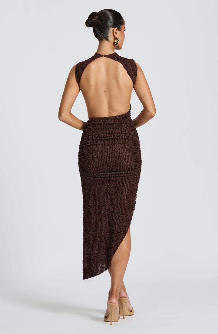 SENRI | Robe Midi Aphrodite Prune Brune