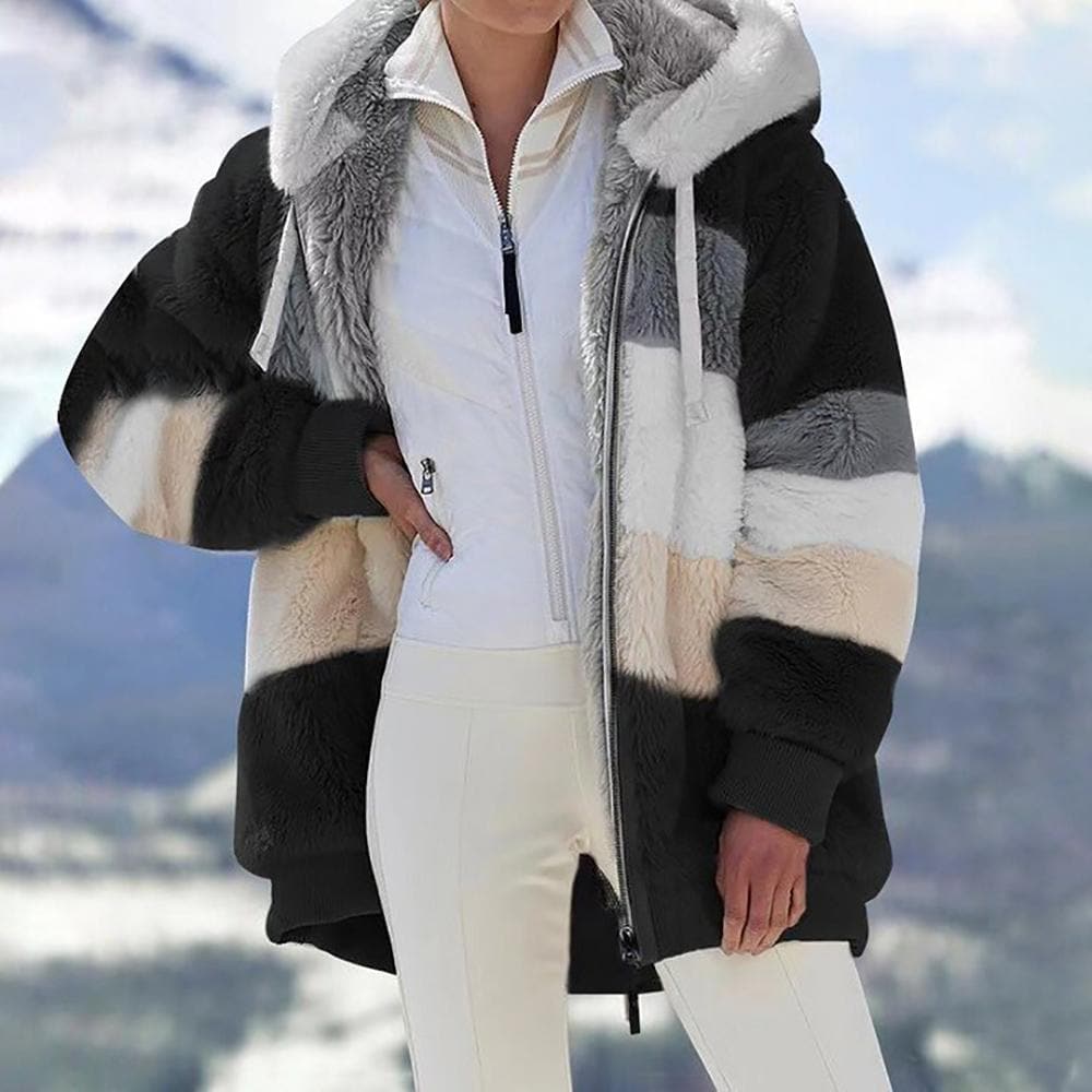 SENRI | Veste Colorblock Douillette