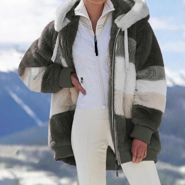 SENRI | Veste Colorblock Douillette