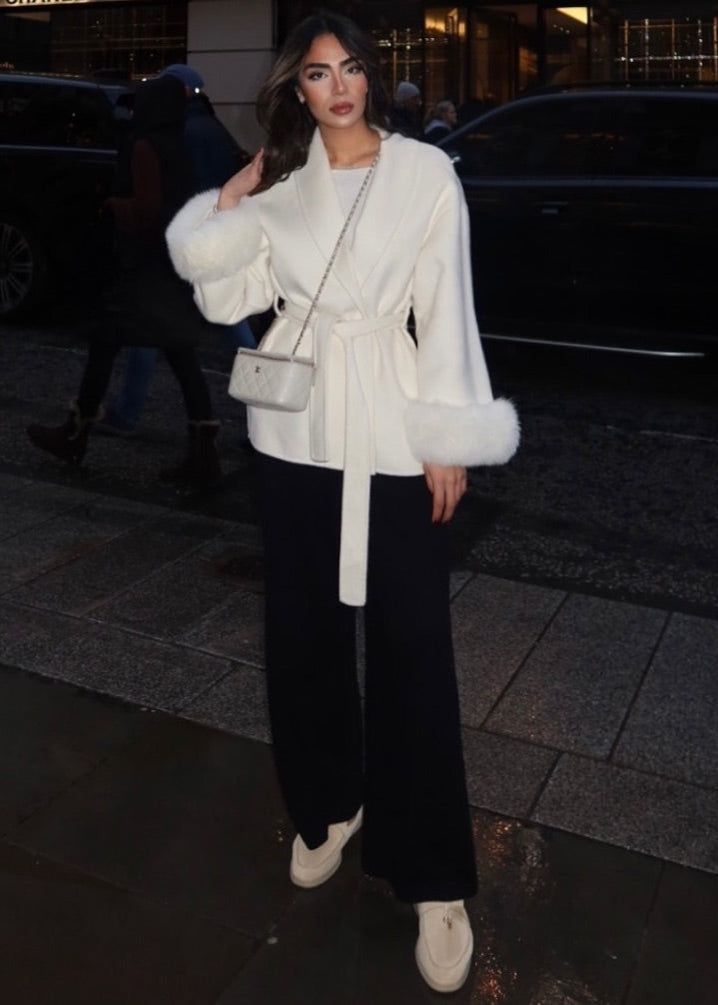 SENRI | Manteau Laine Élégant à Col Amovible