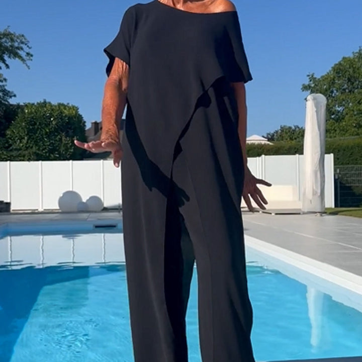 SENRI | Ensemble Uni Top Épaules Dénudées et Pantalon