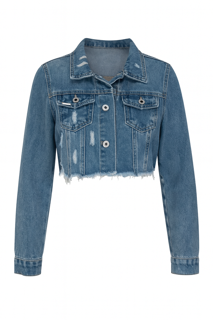 SENRI | Veste Denim Courte Effet Vintage